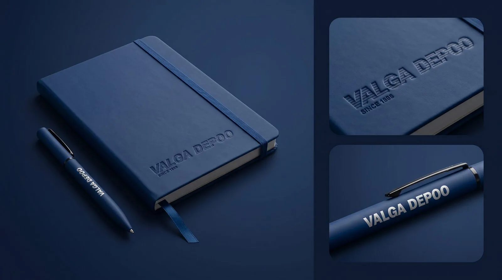 Valga Depoo notebook and pen